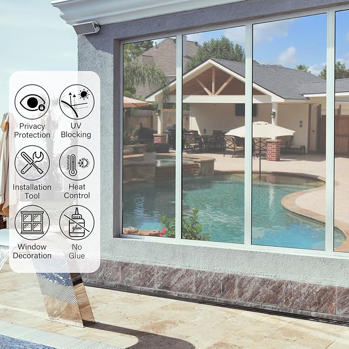 Kromapolis One Way Window Tint Reflective Film, 23.6″ x 157.4″ | Heat Control - Image 7