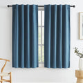 Short Blackout Curtains Denim Blue by KEQIAOSUOCAI