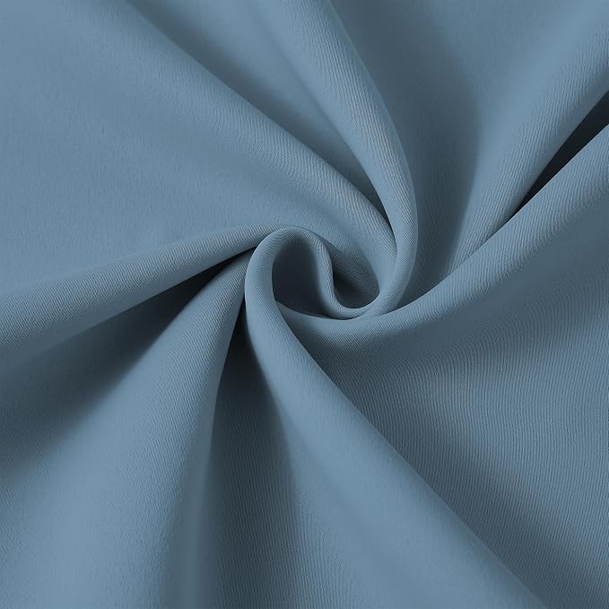 Dusty Blue Pleat Wide Width Drapes 80 x 63 inch Long 2 Panels - Image 7