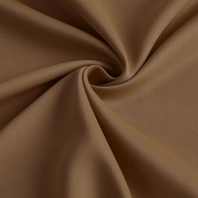Cappuccino Brown Mocha Curtains 40x90 Inches Long 2 Panels Set, Pinch Pleated - Image 7