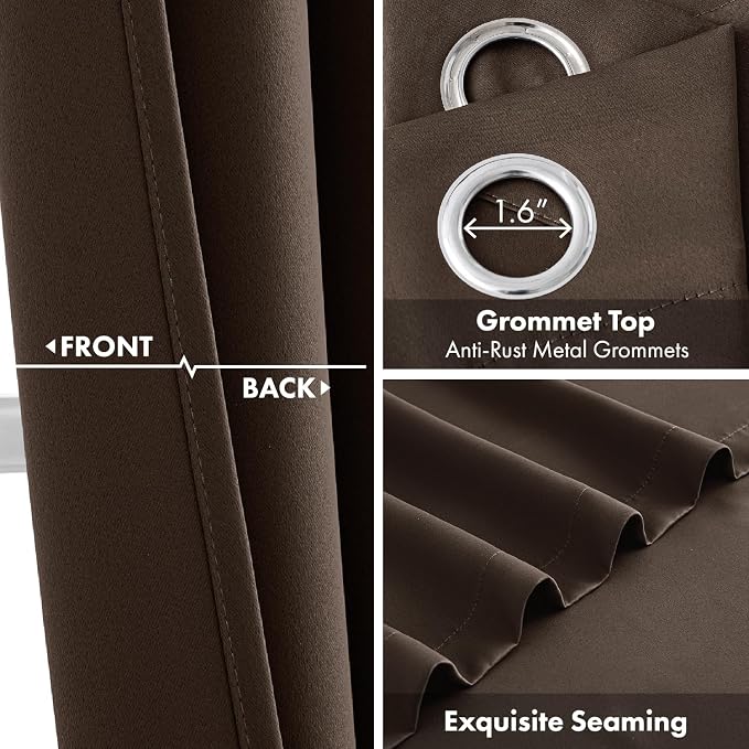 Chocolate Brown Blackout Curtains - Image 3