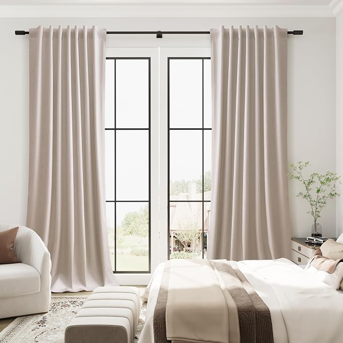 Extra Long 100% Blackout Linen Curtains 120 Inches Long 10 FT - Image 5