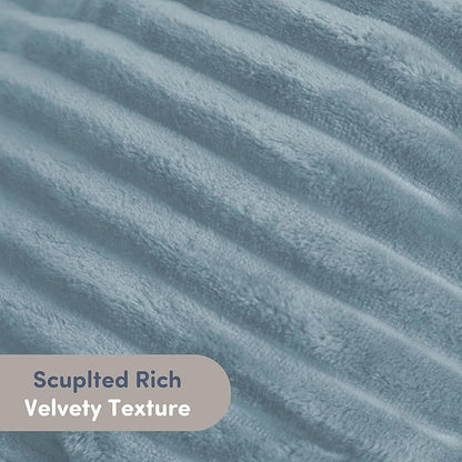 Nestl Reading Pillow for Kids & Teens with Shredded Memory Foam, Luxe Cut Plush Backrest Pillows for Reading and Gaming, For use on Couch, Bed, Floor, Adjustable Support with Washable Cover Stone Blue