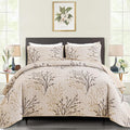 DJY Queen Size Quilt Set Beige Branch Botanical Bedspread Coverlet Set | 3 by HOME