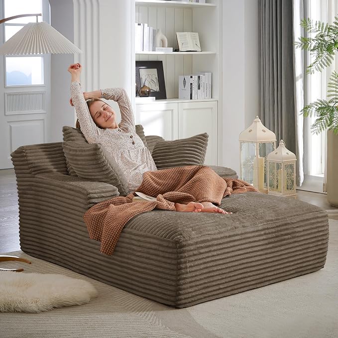 Oversized Chaise Lounge Chair Indoor, Comfy Fluffy Cloud Couch, Modern Deep - Image 6