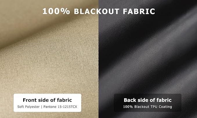 LazBlinds 100% Blackout Roller Shades, Thermal Insulated UV Protection Privacy - Image 2