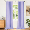 Etherealveil Lavender Purple Pinch Pleated Blackout Curtains 2P 40"x102" | Back by Etherealveil