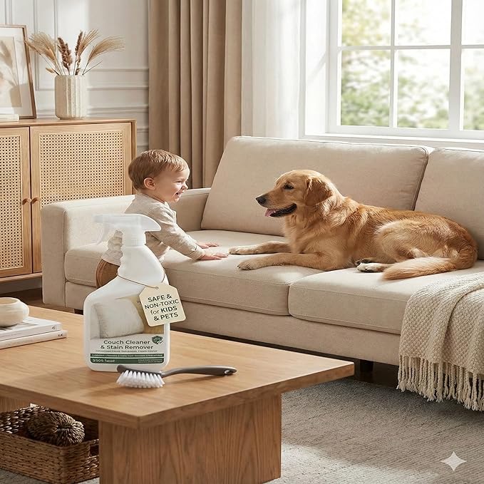 NOYATECH Couch Cleaner and Stain Remover Spray – Professional Strength, Multi-Surface Fabric and Upholstery Cleaner – Pet-Safe, Non-Toxic, Quick-Drying for Couches, Sofas & Car Interiors
