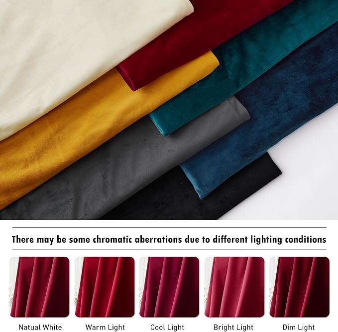RYB HOME Velvet Curtains 102 inches Long, Extra Long High Ceiling Curtains | - Image 7