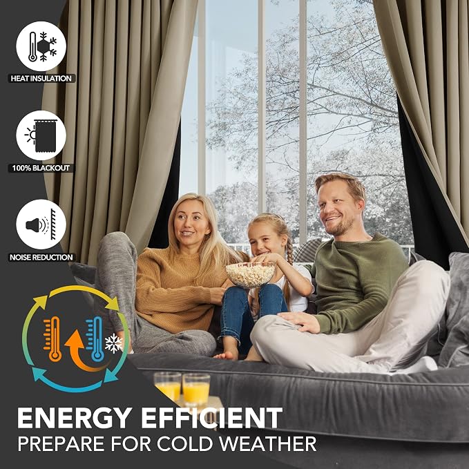 Deconovo High Density 100% Blackout Curtains, Thermal Insulated & Energy Saving - Image 5