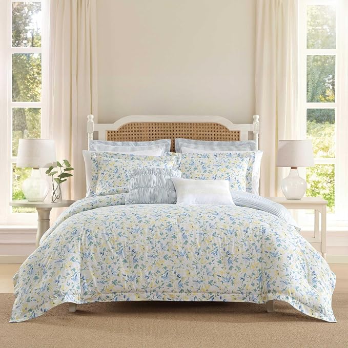 Laura Ashley – Queen Comforter Set, Cotton Bedding by Unknown