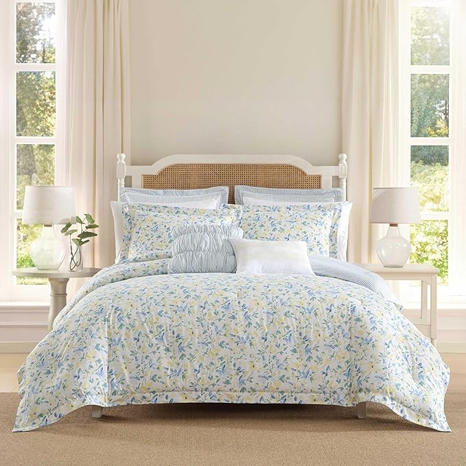 Laura Ashley - Twin Comforter, Soft Reversible Bedding Set, Includes Matching by Unknown