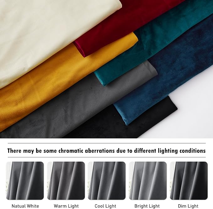 RYB HOME Back Tabs Velvet Curtains - Image 7
