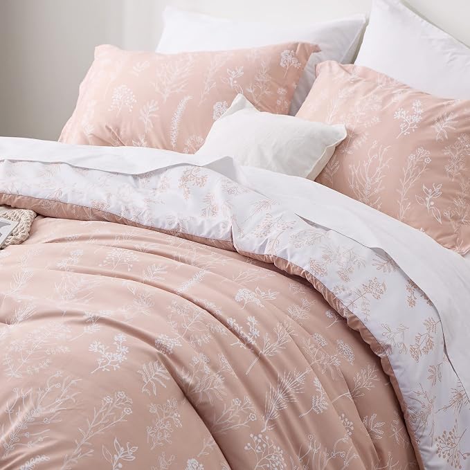 Bedsure Blush Pink Full Comforter Set - Image 3