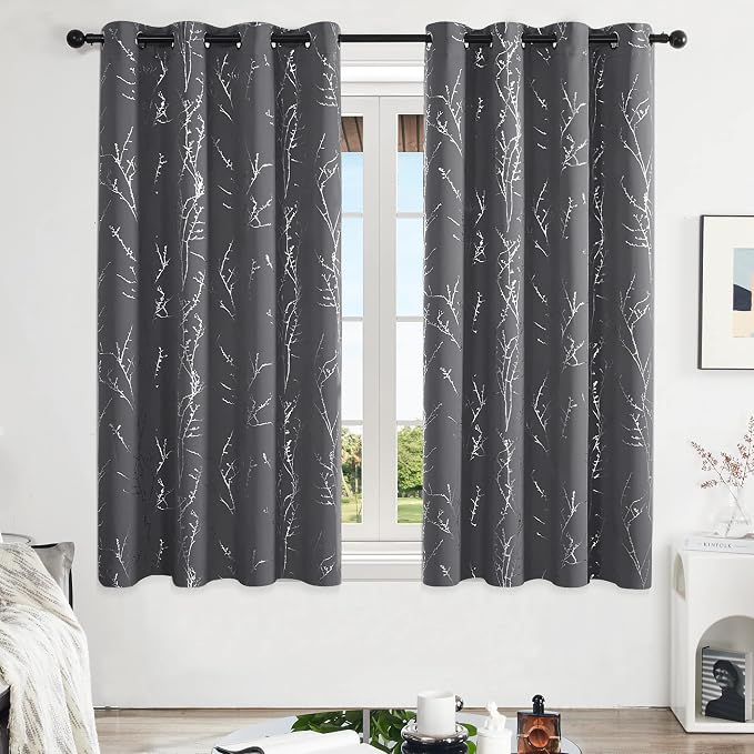 Deconovo Living Room Curtains 63 Inches Long, Thermal Insulated, Room Darkening - Image 2