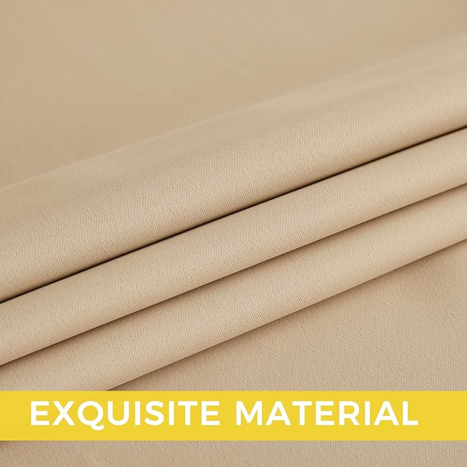 NICETOWN Beige Light Blocking Curtains 84 Inches Long 2 Panels - Image 6