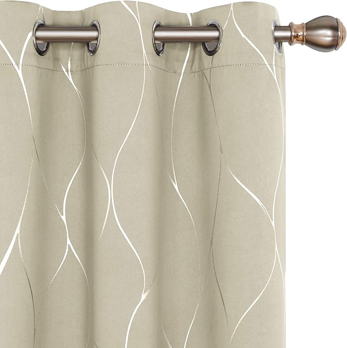 Deconovo Curtains for Living Room, Pattern Blackout Curtains 84 Inches Long | by Unknown
