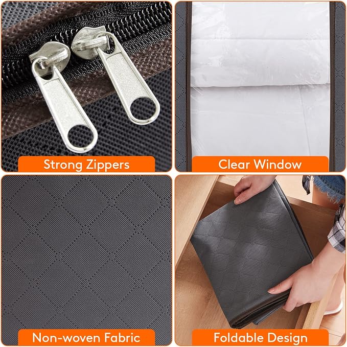 Lifewit 90L Extra Large Blanket Storage Bags, Foldable Comforter Storage - Image 4