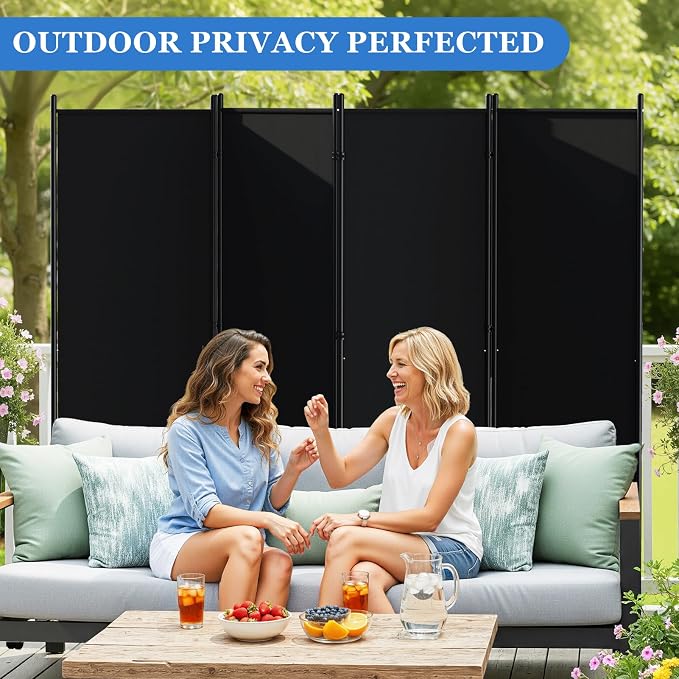 SUNALLY Room Divider Privacy Screens, 4 Panels Dividers - Image 6