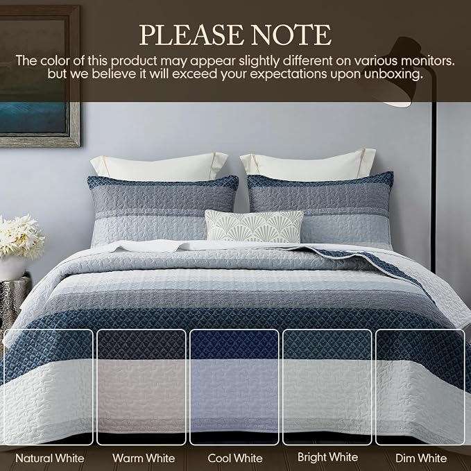 DURLENGEN Quilt Set California King Size 3Pcs, Soft Microfiber Lightweight - Image 5