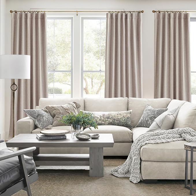 QJmydeco Nursery Curtains Neutral Blackout, Floor to Ceiling Track Privacy - Image 7