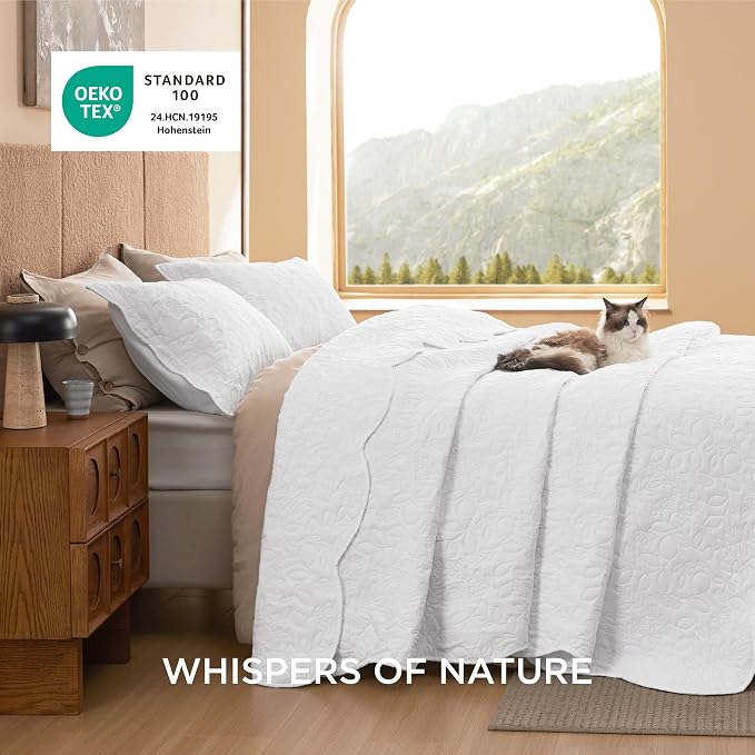 Bedsure King Size Quilt Bedspread, Thin Comforter, Stitch-Free Quilt-Tech - Image 5