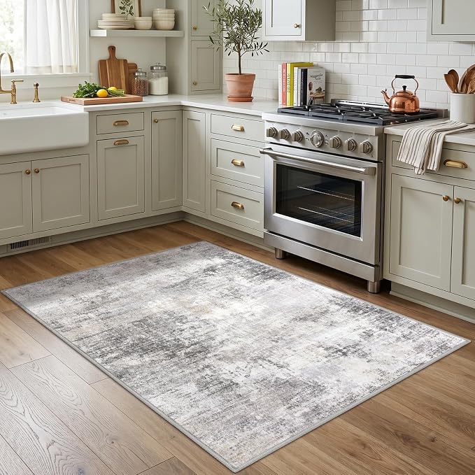 Abstract Area Rug 4x5 Ft Washable Rugs - Image 3