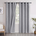 YoungsTex Grey Linen Blackout Curtains 80 Inches Long by YoungsTex