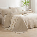 CozyTide Oversized King Bedspread 128"x120", Stone-Washed Cotton Wheat Leaves by CozyTideComforterSet