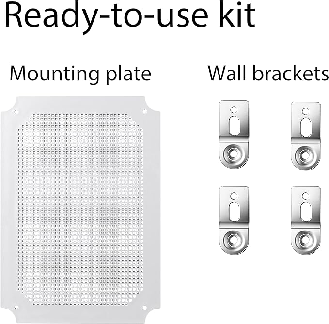Gratury Junction Box, IP67 Waterproof Plastic Enclosure for Electrical Project, Hinged Grey Cover, Includes Mounting Plate and Wall Bracket (Transparent Cover, 14.6"×10.6"×5.9")