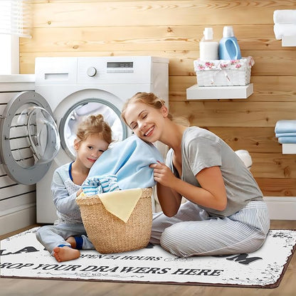 Zoke Laundry Room Rug Runner Stylish Non-Slip Laundry Room Mat 24"x72", Versatile, Waterproof Runner for Laundry, Kitchen, and Bathroom, Mudroom Decor and Farmhouse Charm