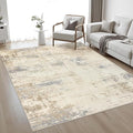 5x7 Area Rug Living Room: Modern Washable Soft Carpet Beige Brown | by FXRHLP