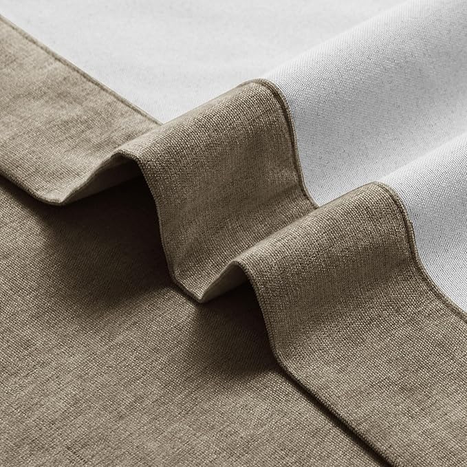Macochico 100" Wx84 L Palm Full Blackout Curtains for Sliding Door, Thermal Insulated Drapery for Living Room Bedroom Windows Patio Door, Modern Chenille Grommet Curtains with Tieback 1 Panel
