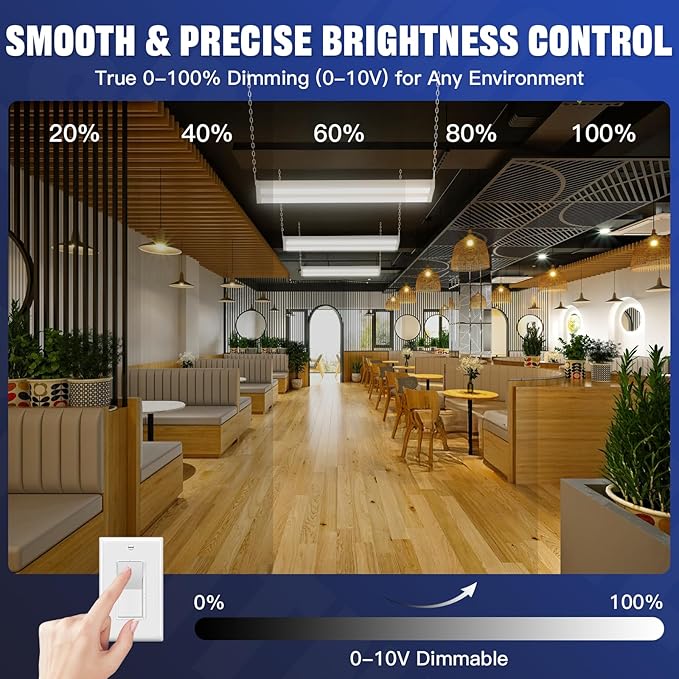 JTT LED Linear High Bay Light 300/240/200W,3FT 45000LM Linear Shop Light Commercial 120-277V,4000/5000K High Bay Lights Shop Workshop Store Commercial Supermarket Warehouse Basement,2-Pack ETL