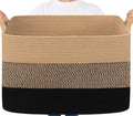 Goodpick 105L Extra Large Woven Rope Blanket Basket, Pillows & Toys, Living by Goodpick