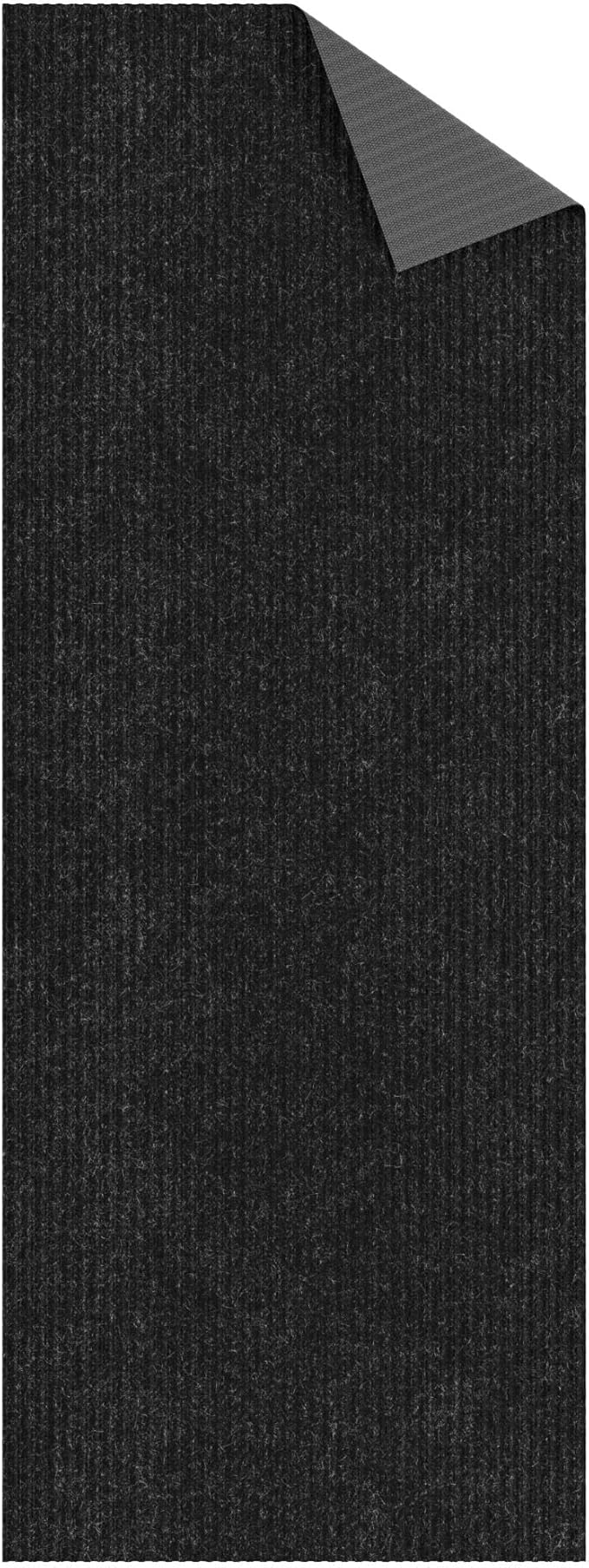 Ottomanson 3'11" x 34' Hallway Runner with Scraper Pile - Extra Durable Non-Slip Rug Mat for Indoor & Outdoor Use - Ideal for Kitchen, Entryway & Garage - High-Traffic Carpet, Black