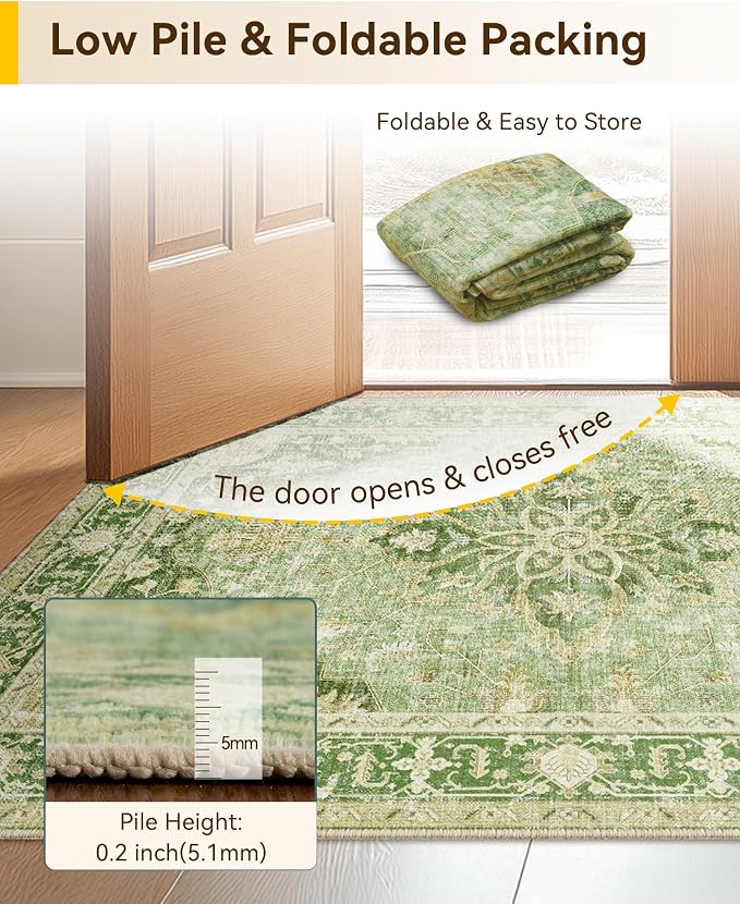 RELEANY Washable Area Rug, Runner 2'6"x5', Water Repellent, Pet Friendly - Image 5