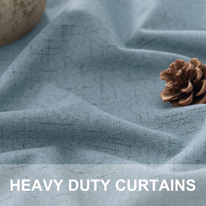 Dusty Blue Curtains for Nursery Girls Boy Bedroom 72 Inch Length 2 Panels Complete Blackout Room Darkening Black Out Shades Insulated Thermal Light Blue Grey Curtains for Winter Summer Heat Blocking