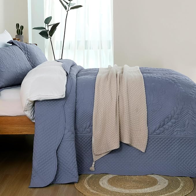 EVENHUG Oversized King Bedspreads California King Quilt Set - Image 9