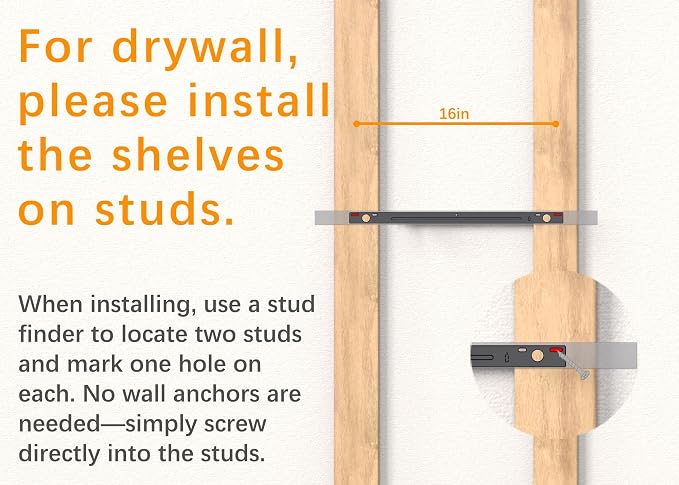 BAYKA Grey Floating Shelves 22.5in, Wall Mount Rustic Wood Shelf | Easy Install - Image 9