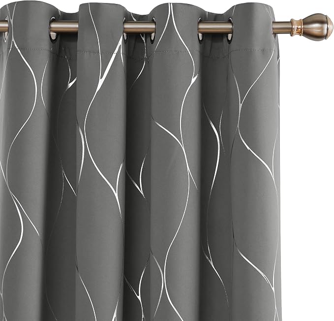 Deconovo Curtains for Living Room, Pattern Blackout Curtains 72 Inches Long | by Unknown
