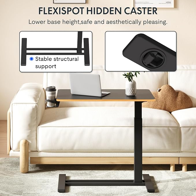 FLEXISPOT H7 32" Pneumatic Height-Adjustable Overbed Table - Image 5