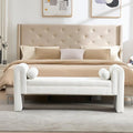 61" Velvet End of Bed Bench, Upholstered Seat by CDBBIB