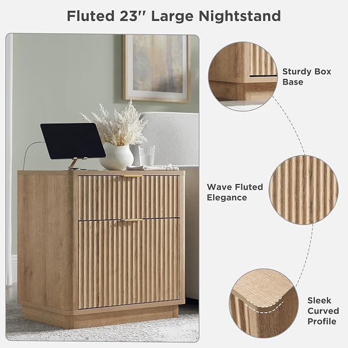 T4TREAM 23'' Fluted Nightstand - Image 6