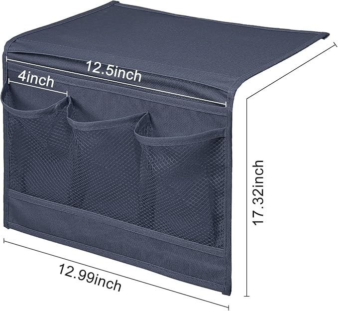 Surblue Bedside Caddy 4 Pockets Bedside Storage Organizer - Image 5