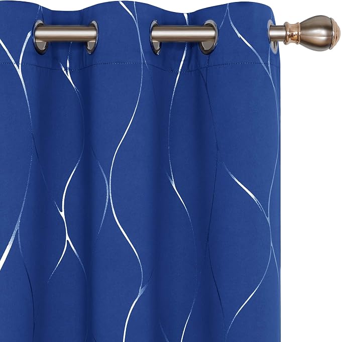 Deconovo Wave Printed Thermal Insulated Blackout Curtains＿ Room Darkening by Unknown