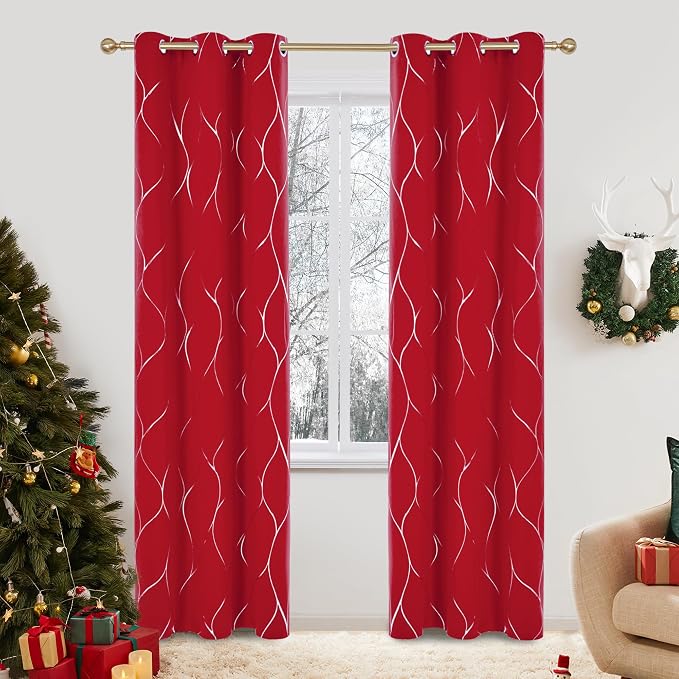 Deconovo Curtains for Living Room, Pattern Blackout Curtains 84 Inches Long | by Unknown