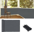LOVE STORY 3.3' x 19.7' Balcony Privacy Screen Cover, Dark Grey | HDPE Fabric by LOVESTORY