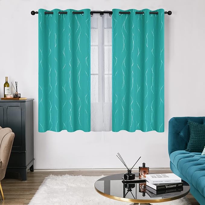 Deconovo Living Room Curtains 45 Inches Long, Thermal Insulated, Room Darkening - Image 2