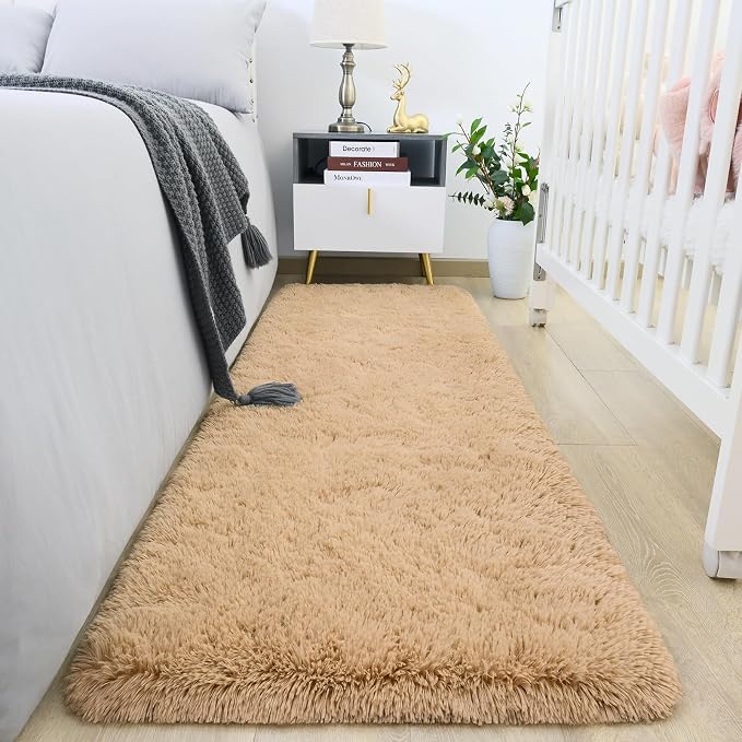 HOMORE 2x6 Runner Rugs for Bedroom, Light Tan Runner Rug for Hallway Entryway by Homore